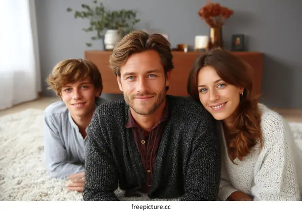 Happy Family Portrait at Home