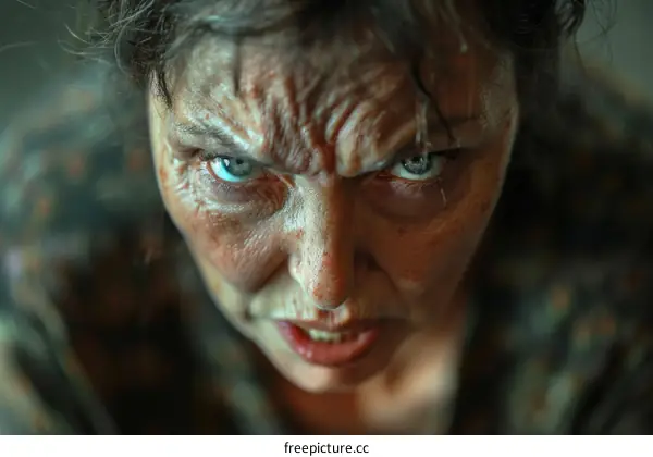 Close Up Portrait of an Angry Woman