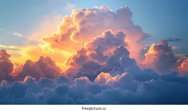 Sunset Cloudscape: A Serene View from Above