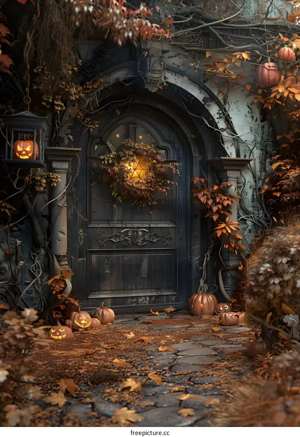 Halloween Pumpkin Door