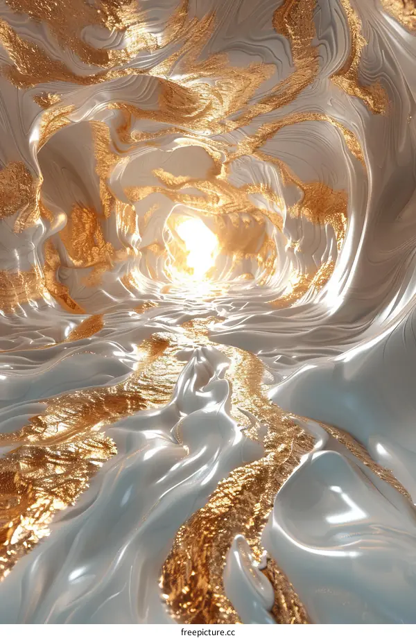 Golden and White Limestone Cave