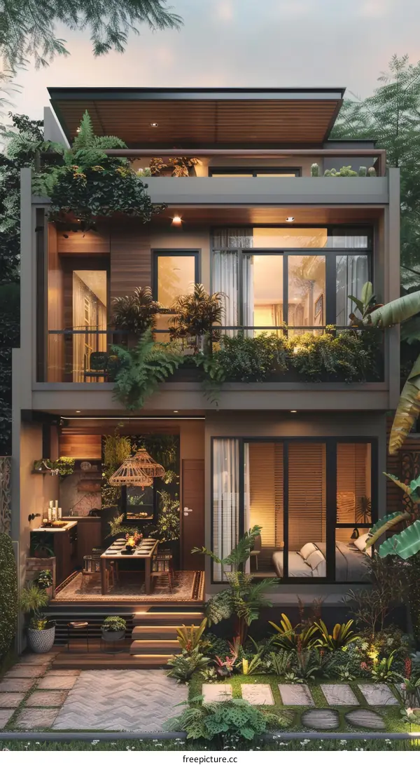 Modern House Design Blending Natural Elements