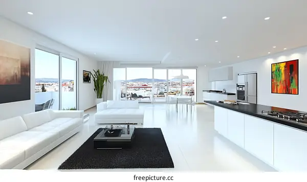 Modern White Apartment Interior Design