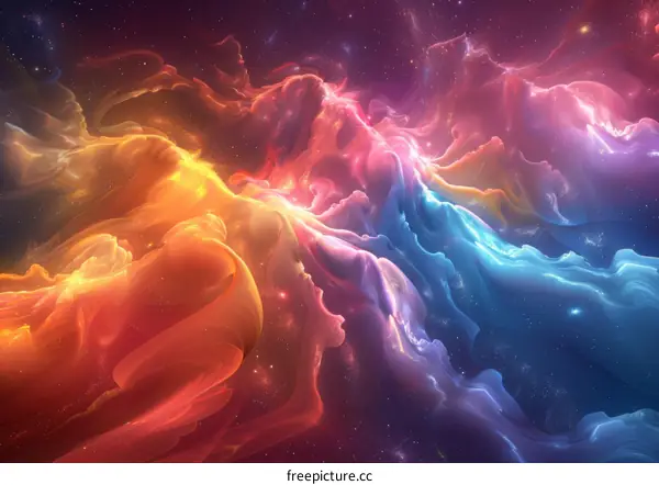 Vibrant Glowing Nebula in the Cosmos