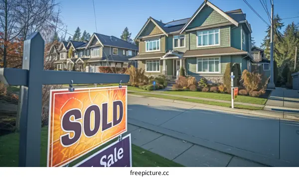 Sold sign in front of a house