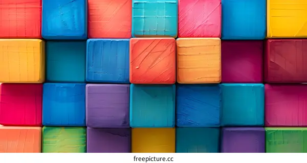 Colorful wooden blocks background