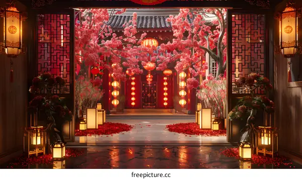 An exquisite ancient Chinese courtyard