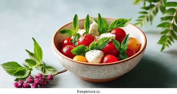 Fresh Caprese Salad in a Bowl