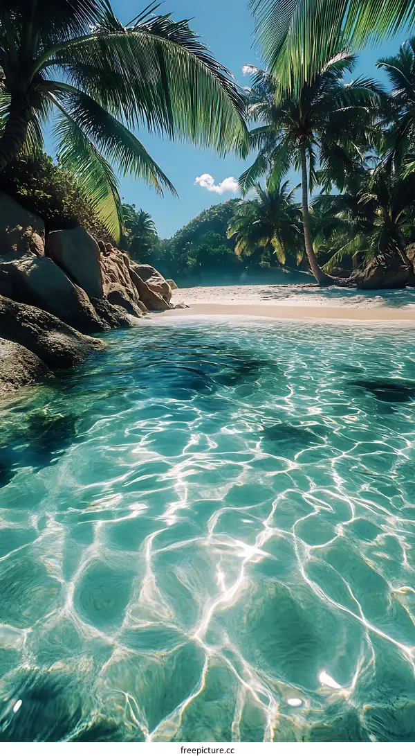 Tropical Island Paradise Beach Scene