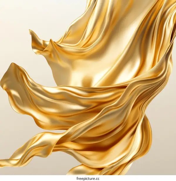 Golden Fabric Flowing Abstract Design