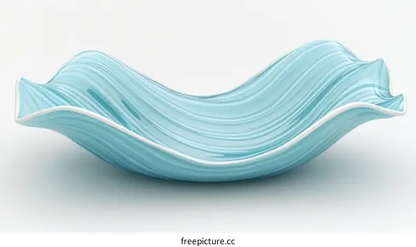 Abstract Light Blue Wave Dish Design