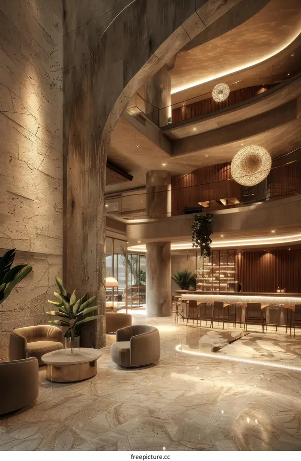 Exquisite Hotel Lobby with Modern Furnishings