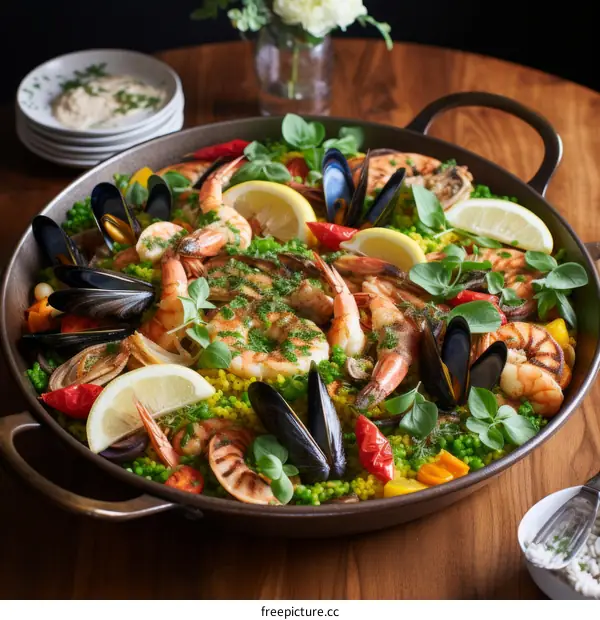 A delicious and healthy seafood paella