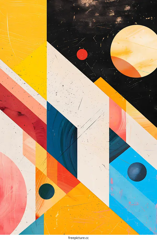 Abstract Geometric Shapes With Colorful Background