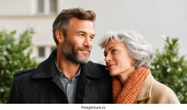 Couple in Winter Outdoor Portrait