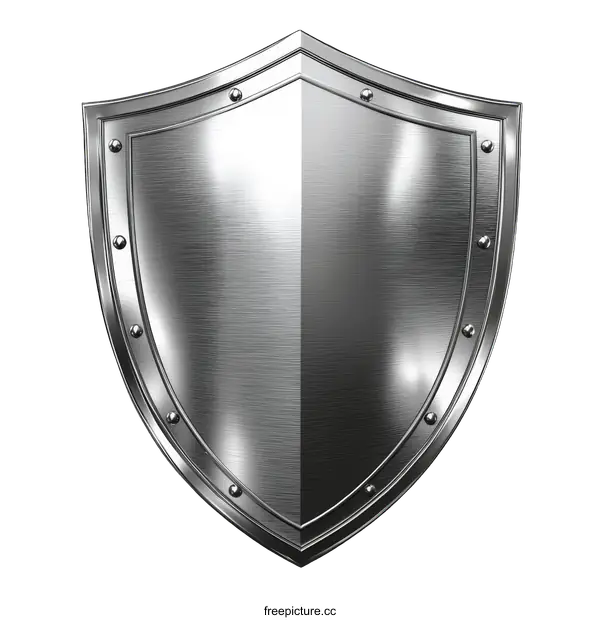 [Transparent Background PNG]Metallic Shield Illustration