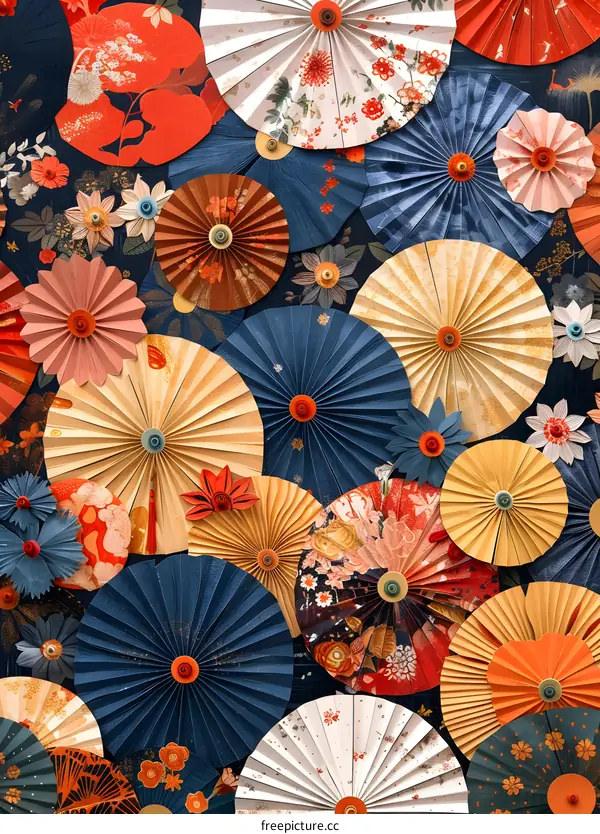 Colorful Japanese Umbrellas Background