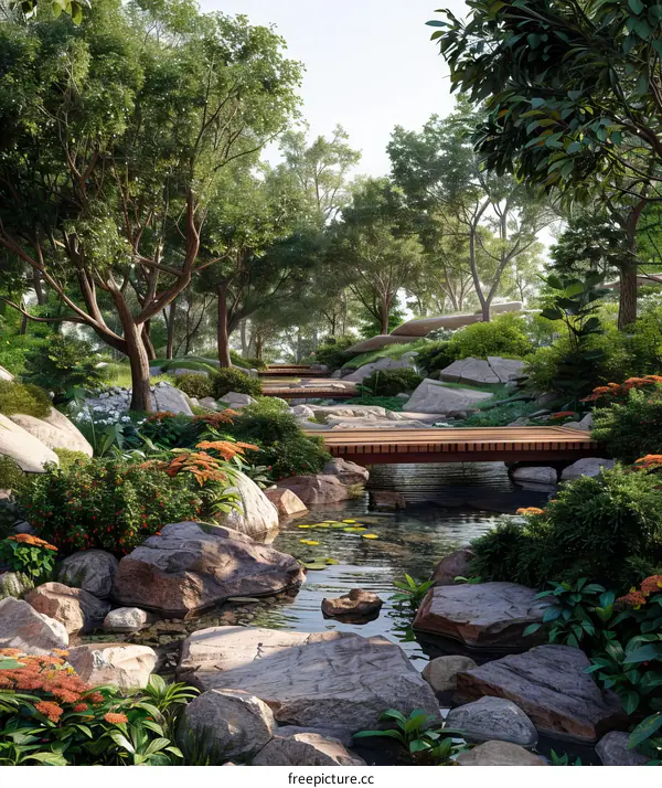 Serene Japanese Zen Garden: Tranquility and Nature's Elegance