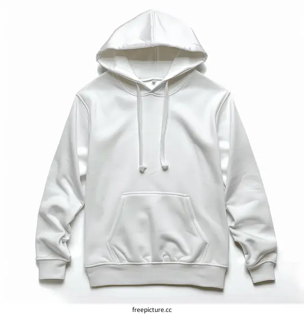 White Hoodie with Front Pocket