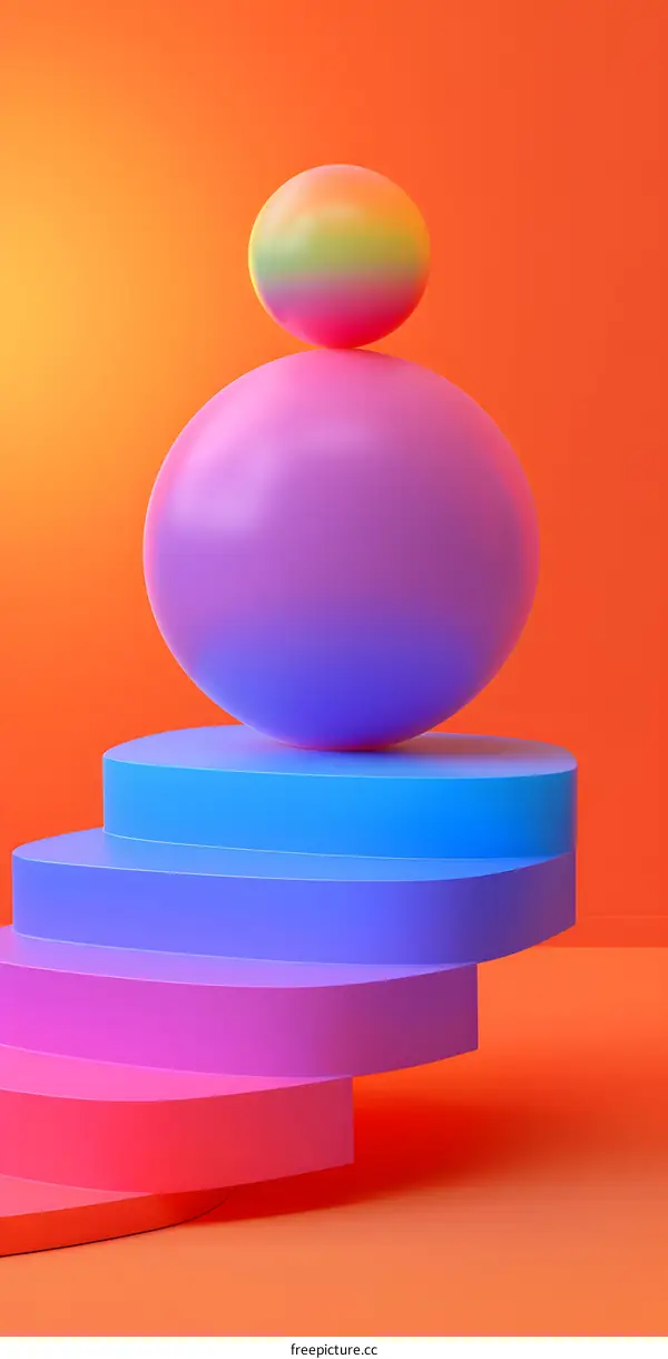 3D rendering of a sphere on a podium