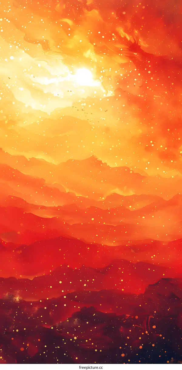 Sunset over the mountains