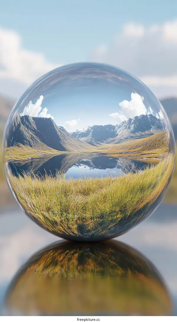Nature Scenery Captured in a Crystal Sphere