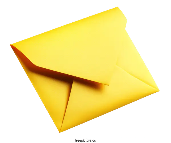 [Transparent Background PNG]Yellow Envelope on a White Background