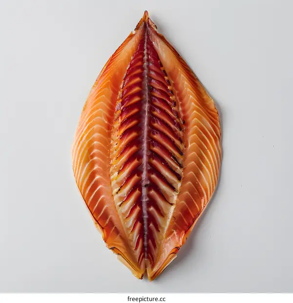 Smoked Fish Fillet on White Background
