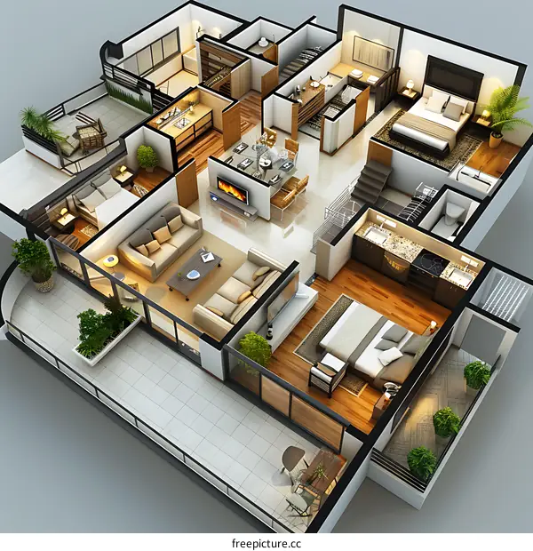 A luxurious penthouse apartment