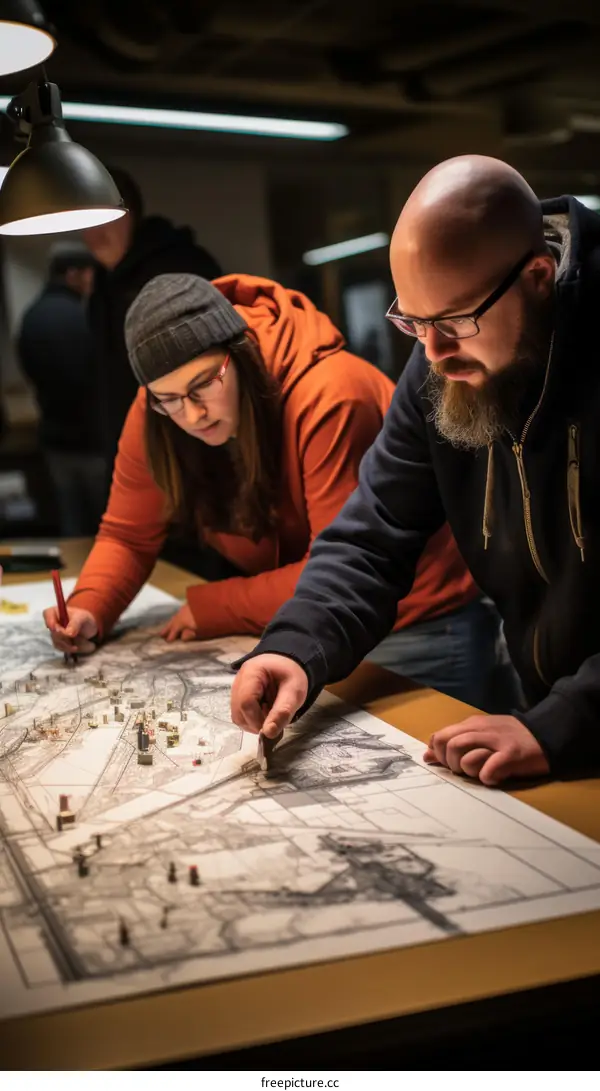 Two people plan a tabletop role-playing game