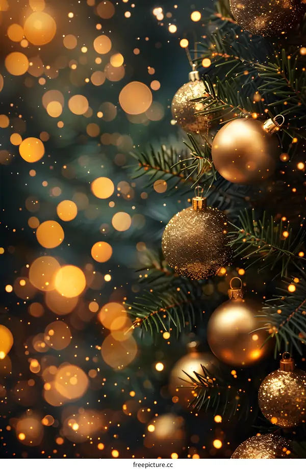 Christmas Tree With Golden Balls