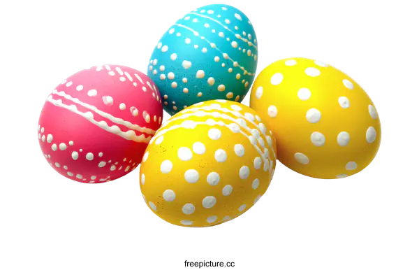 [Transparent Background PNG]Colorful Easter Eggs with Festive Designs
