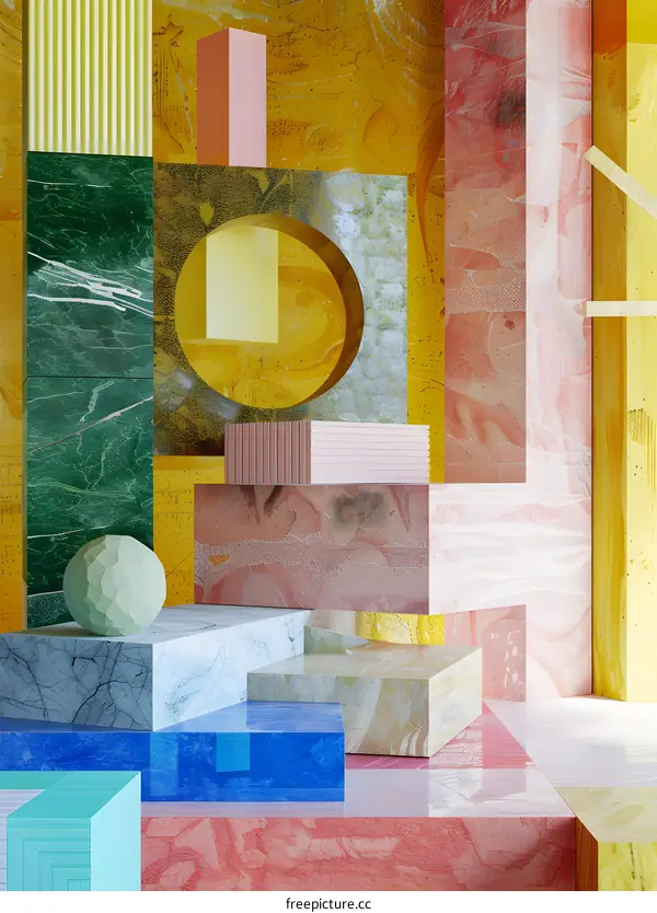 Abstract Colorful Geometric Shapes Background Design