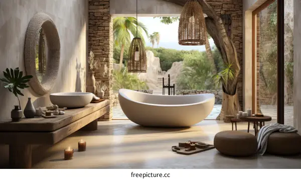 Bathroom with a Jungle View