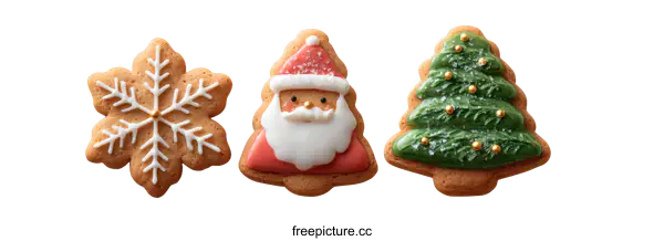 [Transparent Background PNG]Christmas Cookies with Festive Designs