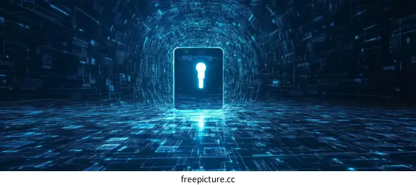 Digital Cyber Security Lock System Illustration