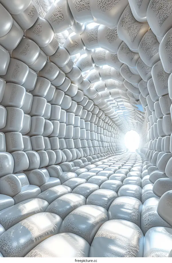 Futuristic Sci-Fi Tunnel with Glowing Exit