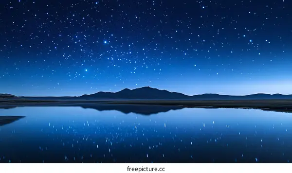 Starry Night Reflection on a Calm Lake
