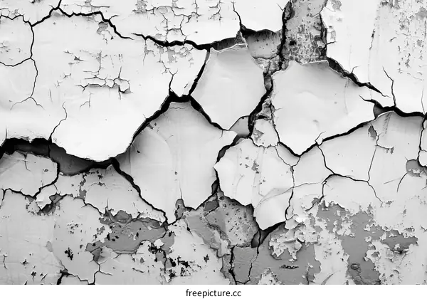 Black and white cracked concrete wall texture background