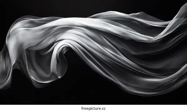 Elegant Flowing Fabric Against a Dark Background
