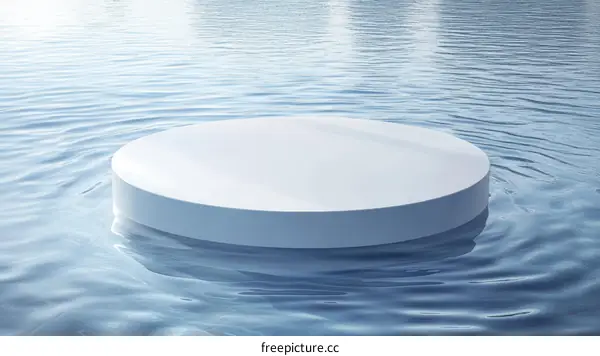 Abstract White Circle Platform on Water