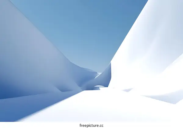 Abstract White Mountain Landscape Design with Blue Sky