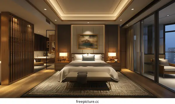 Luxury hotel bedroom suite