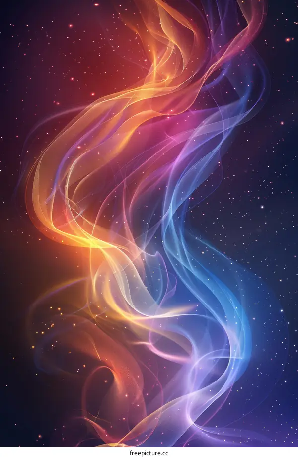 Nebula with Colorful Clouds and Stars