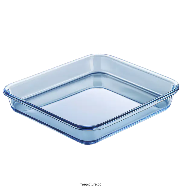 [Transparent Background PNG]Light Blue Square Glass Baking Dish