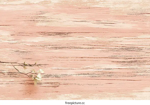 Pastel Pink Wooden Texture with Blossoms