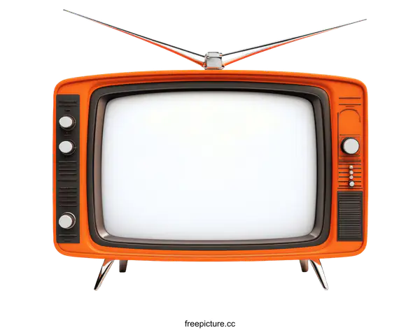 [Transparent Background PNG]Retro Orange Television Illustration