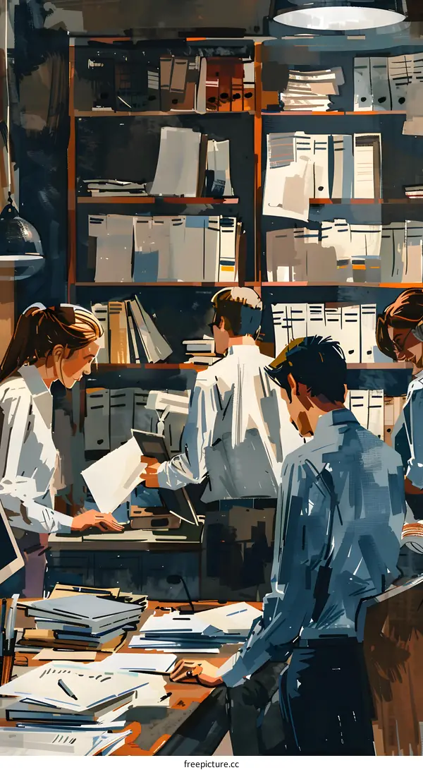 Colleagues working together in an office