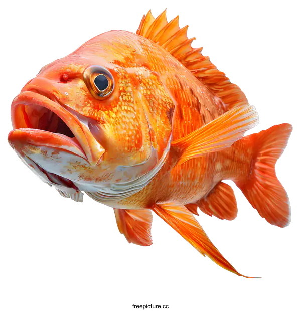 [Transparent Background PNG]Realistic Red Fish On White Background