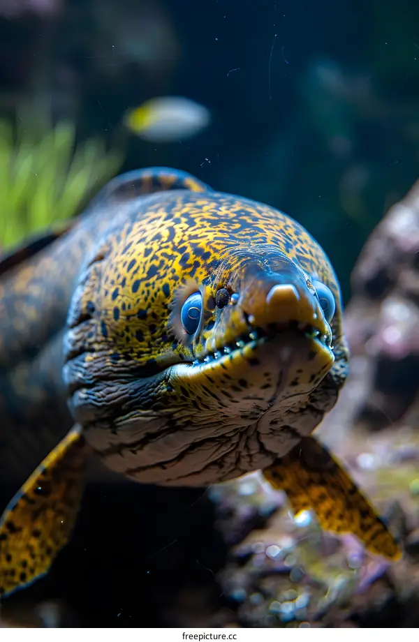 Close Up of a Spotted Moray Eel